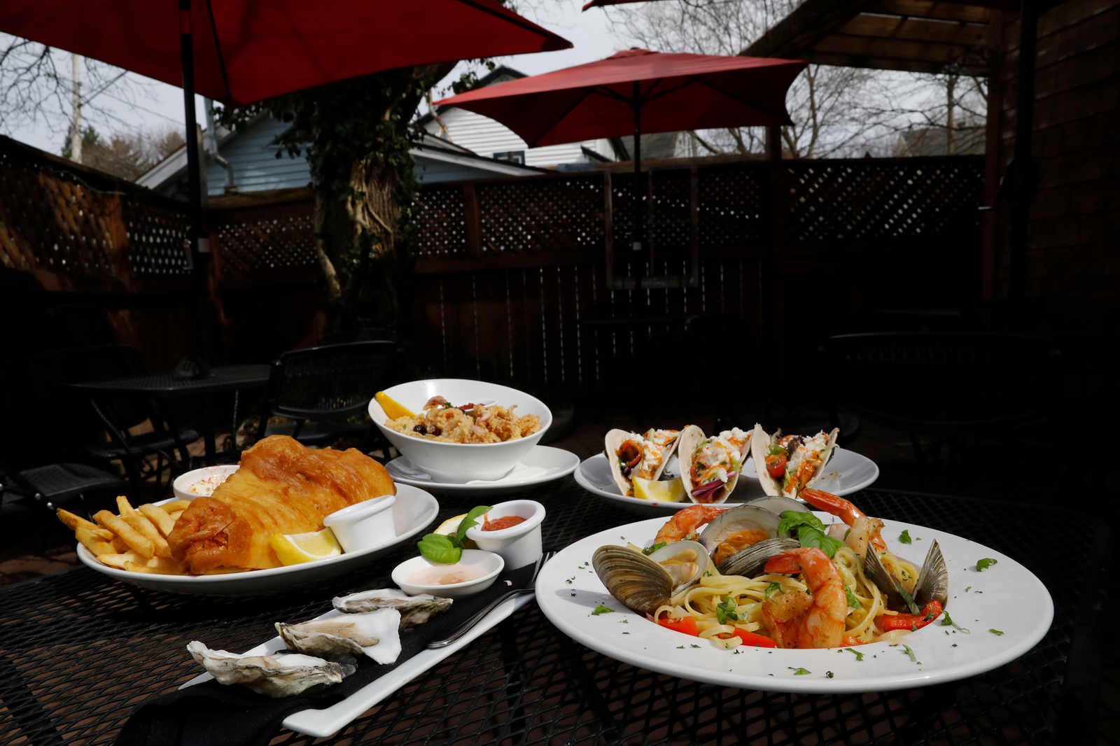 Seafood on the patio